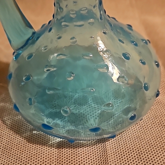 Vintage Blue/Light Blue/Turquoise Hobnail pitcher/vase - Picture 2 of 5